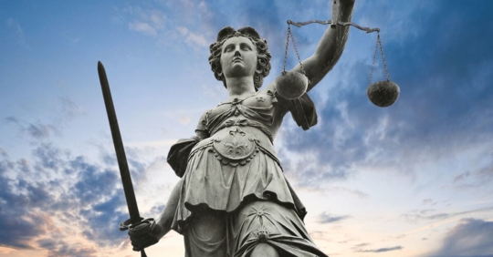 justice miranda rights with sword and scale